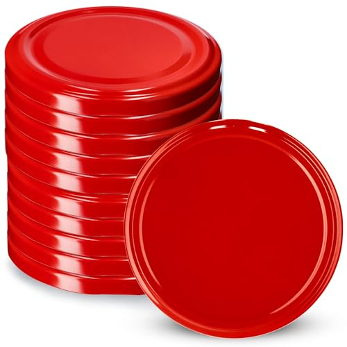 KADAX 10er Set Schraubdeckel TO82 ⌀ 82mm Rot – Twist-Off Ersatzdeckel für 235-900ml Einmach- & Marmeladengläser | Luftdicht & Spülmaschinenfest