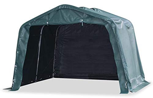 Weidezelt, ZEYUAN Carport, Zeltgarage, Gerätezelt Winterfest, Lagerzelt, Carport Plane, Foliengarage, PVC 550 g/m² 3,3×3,2 m Dunkelgrün