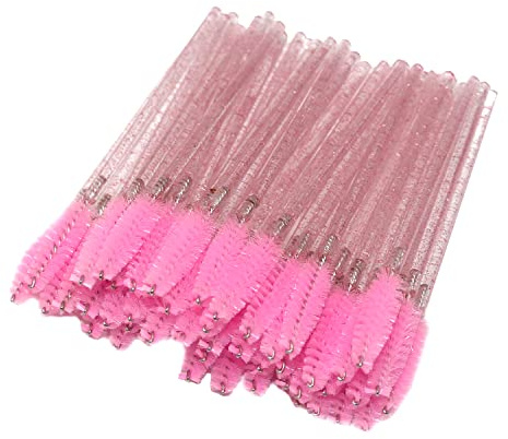 Rofitbest Einweg-Kristall-Augenpinsel, Pinsel Mascara Zauberstäbe, Wimpernmascara-Bürsten, Augenwimpern-Applikator-Pinsel (100, Rosa)