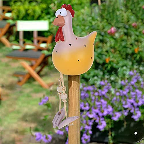 Keramik Huhn Gartendeko Gartendeko Huhn Deko Handarbeit Gartenstatue Dekorative Henne Huhn Gartenstecker Figur Terrasse Wetterfest Harz Statue Bauernhof Balkon Tierfigur Gartenstecker