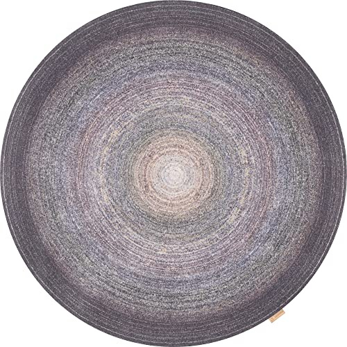 AGNELLA Aiko runder Teppich - 100% Wolle, bunt, flauschig, Wohnzimmer, Modern, elegant, pflegeleicht - 170 x 170 cm, Heidekraut