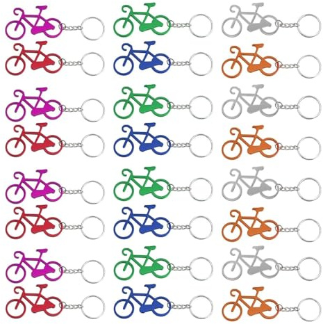 LATRAT 24 PCS Bier Flaschenöffner Tasche Schlüsselanhänger Fahrrad für Party, Hochzeiten, Bars, Zufällige Farbe