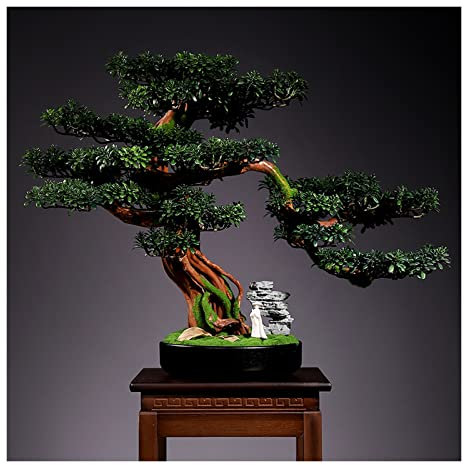 Künstliche Bonsai Künstlicher Bonsai-Baum Gefälschte Pflanzendekoration Künstliche Zimmerpflanzen im Topf Rhododendron-Bonsai-Baumpflanze for Heimdekoration, Desktop-Display, Zen-Gartendekoration Küns