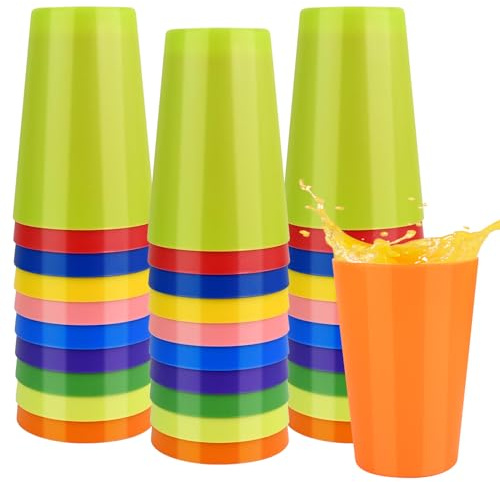 30 Pièces 260ml Gobelets en Plastique Dur, Gobelets Colorés Réutilisables, 10 Couleurs de Gobelets Anti-Rayures pour Enfants, Gobelets Incassable pour Fêtes Camping Plage Pique-nique Cuisine Barbecues