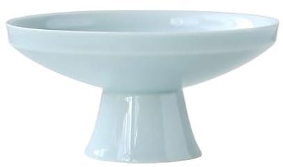 Bol à fruits créatif assiette à fruits en céramique à pieds hauts assiette à dessert plateau à fruits support maison salon table basse collation soucoupe à bonbons panier de fruits (Size : Light Blue