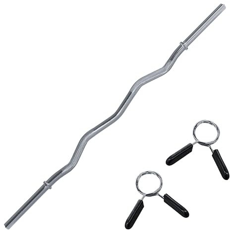 wuuhoo® Curl Hantelstange Franco, 120cm / 140cm SZ Hantelstange bis 90 KG, Langhantel mit Scheibenaufnahme 30mm, gerändeltem Griff - Fitnessgerät für Zuhause 140 cm Silber