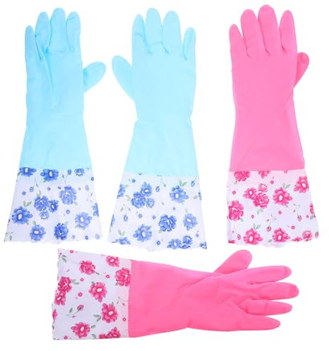 Healvian 3paare wasserdichte Reinigungshandschuhe Für Haushalt Und Küche Extra Dicke rutschfeste Gummihandschuhe Und Wiederverwendbar Für Geschirrspülen Und Reinigung