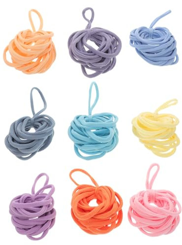 GLSTOY 180pcs Braided Rope Bag DIY Weaving Loom Loops Potholder Kit Elastic Refill for Boys and Girls Crafts Weaving Loom Loops for Home Decoration and Educational Activities
