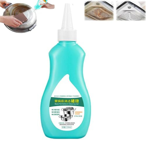 Gel nettoyant magique pour casseroles et poêles, gel de nettoyage noir de 150 g, nettoyant pour ustensiles de cuisine en acier inoxydable, nettoyant pour casseroles et poêles, nettoyant pour fond de