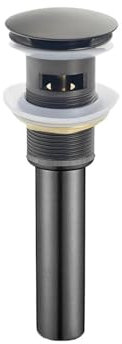 Waschbecken Mit Ablaufgarnitur 8 Farben Badezimmer-Pop-Up-Abflussrohr-Set, Waschbecken-Abfall-Stopper-Ventil, Waschbecken-Wasserkopf undichter Stopper-Set, Rotguss, Grau, Weiß Ablaufventil(Gun grey ov