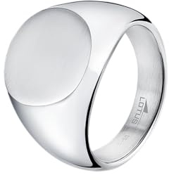 LOTUS STYLE Anillos Hombre - Anillo Acero Inoxidable Hombre 316L - Diseño Ergonómico y Ajuste Perfecto Talla 26 LS2399-3/126 24.80 mm - Resistente al Agua