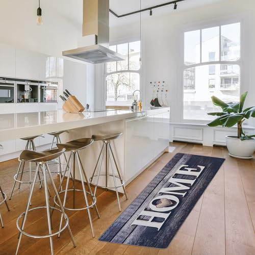 miqna Teppich Moderner Küchenteppich Gel Läufer Küchenläufer Grau Weiß Schwarz mit rutschfestem Bodenmuster mit Schriftzug Coffee Macchiato (Stable, 60 x 150 cm)