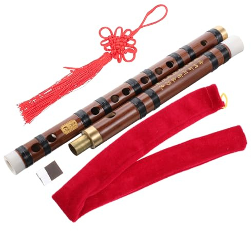 Toyvian Flûte Bambou Portable pour Débutants Flûte Chinoise pour Garçon Fille Naturel Et Mélodieux Instrument Légèrement Conçu Facilité de Transport Chinoise En Bambou Et Cuivre Pour Enfants Adultes
