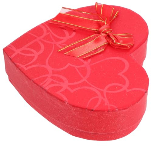 PRETYZOOM Herzförmige Pralinenschachtel Papier 10 Fächer Geschenkbox Valentinstag Romantische Bonbonschachtel
