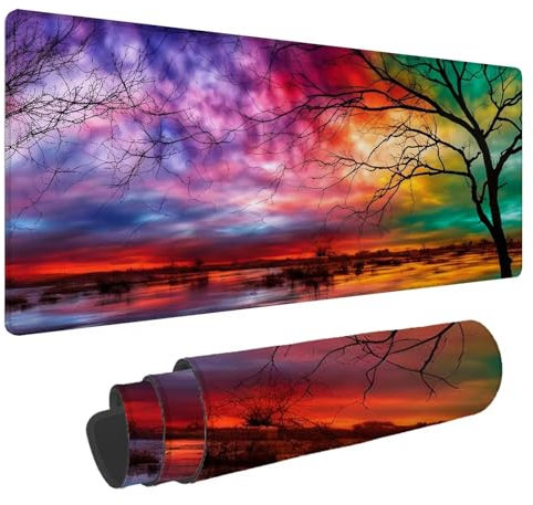 Alfombrilla de Raton Abstracto Alfombrilla de ratón XXL 1200x600x3mm Mouse Pad Árbol, con Bordes Cosidos Impermeable Mousepad Gaming, Mejora la precisión y la Velocidad for Ratón y Teclado N-648