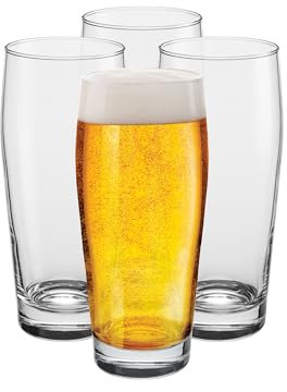 Glasset FLINT Juego de vasos de cerveza, 650 ml, juego de 4 vasos de agua, vasos de cóctel, aptos para lavavajillas, colección clásica, transparente