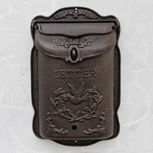 NSTVVEE Cassetta Postale Vintage in ghisa da Parete, Grande, per casa Europea, per Esterni, Non Impermeabile, da Appendere alla Parete, per giornali