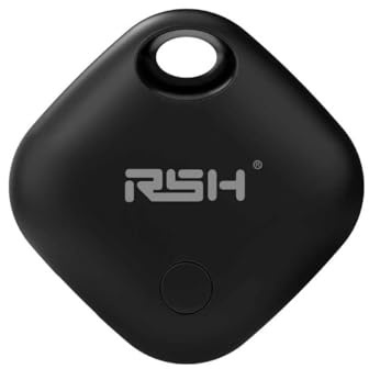 RSH Android Air Tracker Tag -1 Pack, Luggage Tracker Tags Works with Google Find Hub App, Bluetooth Tracker Key Finder and Item Locator for Luggage, Backpack, Suitcases, Rechargeable, Black (Type C)