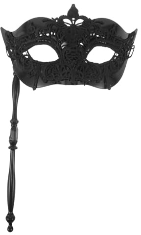 POPETPOP Masque Vénitien avec Tige pour Hommes et Femmes Accessoire de Carnaval Halloween et
