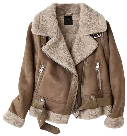 Chaqueta de piel sintética para mujer, parka con forro grueso, abrigo de piel oveja para invierno, chaqueta cuero, abrigos invierno 2025 m
