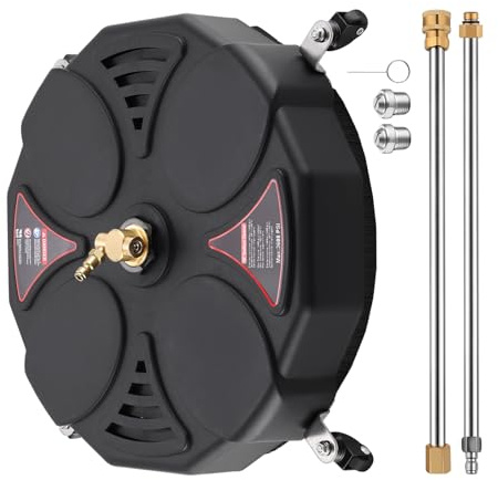 3600 PSI Hochdruckreiniger-Aufsatz, 33 cm breite Abdeckung, auslaufsicherer Rock und 2 Düsen für Beton-Dachflächen-Reiniger mit