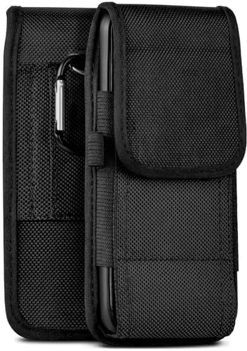moex Custodia per cintura per iPhone 17 Pro Max, con passante per cintura, custodia resistente a 360 gradi, con moschettone, custodia per agilità, nero