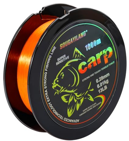 Yun Nong Fluoreszierende Karpfenschnur, schnell sinkend, Monofilament, 300 m/1000 m (0,28/0,30/0,33/0,35/0,40 mm) für Süßwasserangeln mit wenig Licht