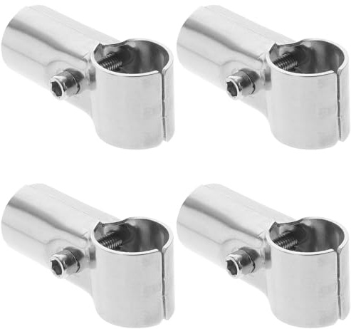 Gadpiparty 4pcs Stainless Steel Panel Clamps for Double Tubes Chain Link Fence Repair Connectors for DIY Shelves Handrails Kennels and Greenhouses