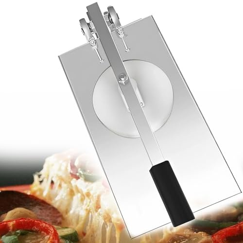 TozMvi Máquina para Hacer Masa De Pizza para El Hogar,Prensador De Pizza De Acero Inoxidable,Máquina Prensadora De Masa para Pizza Manual,Máquina Laminadora De Masa Comercial 22cm