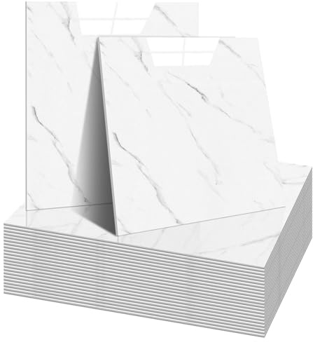 Set di 24 pannelli murali adesivi - 30 x 30 cm - Aspetto pietra - Piastrelle e incollaggio - Impermeabili e resistenti allo sporco - Tagliabili - Per soggiorno, bagno, camera da letto (24)