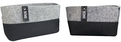 khevga Filzkorb 2er Set – Aufbewahrung für Wohnzimmer, Bad & Küche – Für Kosmetik, Spielzeug & mehr – Stabil & vielseitig einsetzbar