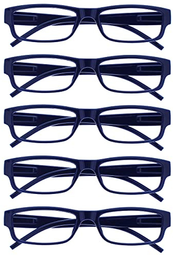 OPULIZE Die Lesebrille Unternehmen Dark Blau Wert 5er-Pack Leicht Herren Frauen RRRRR32-3 +2,00