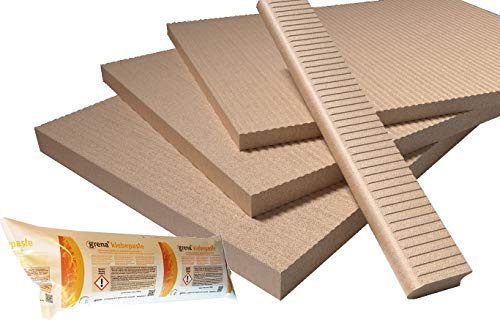Grenaisol Kaminbauplatte 40 mm Stärke Set aus Platten 60 cm x 80 cm und Kleber (4,80 m² (10 Platten) + 4 Kleber)
