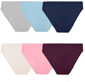 Fruit of the Loom Underkläder för kvinnor (normal & plus storlek), underkläder i bikinistil (6-pack), Bikini – modal – 6-pack, 9