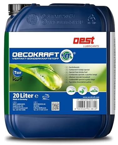 OEST Oecokraft® 4T | Alkylatbenzin | Sonderkraftstoff | Pitbike, Gokart, Rasenmäher- und 4T Notstromaggregat Benzin - 20 Liter