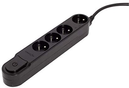 Bloc multiprise interr. 4x16A 1,5m - Noir - Chacon