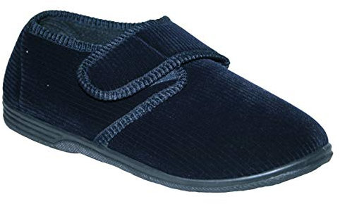 footloose.shoes Diabetic Orthopedic Men's Easy Close Wide-Fitting Touch Close Bar-strap Shoe Slippers Sizes 6-14 (Navy Zac, UK Footwear Size System, Adult, Men, Numeric, Wide, 11)