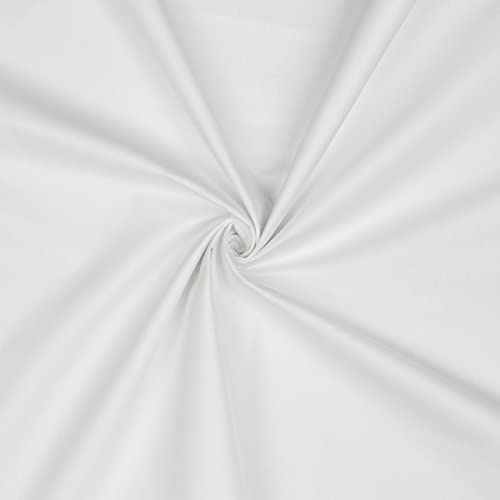 VmG-Store Baumwollstoff Uni 100% Baumwolle Oeko-Tex Meterware ab 50cm über 70 Farben zur Auswahl (04 Optisch weiß, 200 x 148cm)