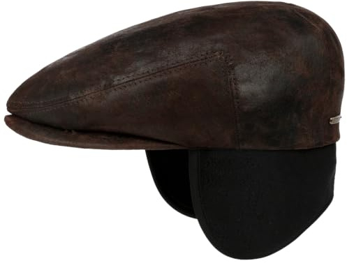 Stetson Kent Pigskin Schirmmütze Flatcap meliert Ohrenklappen Made in EU Herren Herbst Winter
