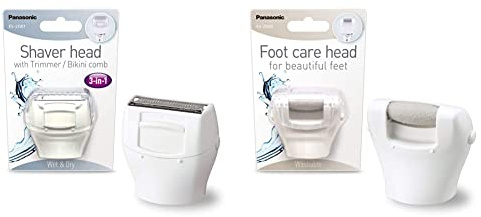 Panasonic Epilierer ES-2D01 / Rasieraufsatz mit Langhaarschneider & ES-2D02 / Pediküreaufsatz / Fußpflege für ES-DEL8A, ES-EL3A und ES-EL2A
