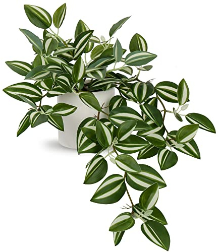 Oairse Kunstpflanze Hängend Deko Pflanzen im Keramiktopf Kunstpflanze Dekoration Modern für Home Office Badezimmer Küche und Innendekoration