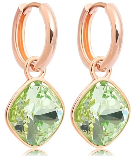 Rosegold Creolen Charm Anhänger Markenkristalle Ohrringe 925 Sterling NOBEL SCHMUCK