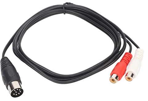 8 Pin Din To 2 RCA Adapter Cable, Male To Female Clear Sound Adapter Cable HiFi for Instrument
