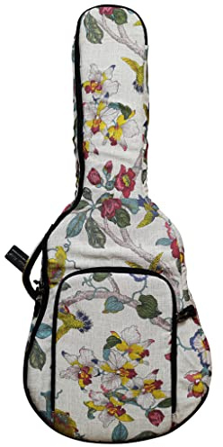 MUSIC FIRST Gitarrenkoffer, gepolstert, Leinen, amerikanischer Pastoralstil, 104,1 cm, Gigbag, 104,1 cm Gitarren-Rucksack (passend für 101,6 - 104,1 cm große Gitarre, bitte messen Sie Ihre Gitarre vor