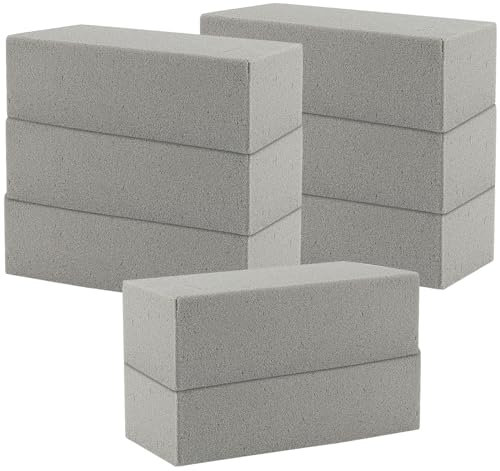 MUNGHOK 8 Pezzi 23 x 11 x 7 cm Schiuma per Fiori, Colore Grigio, in Schiuma Rettangolare, per Fiori, composizioni Floreali