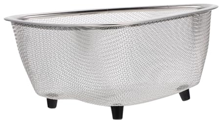 MERRYHAPY Sink Basket Mesh Holder Triangle Corner Drainer Rack Kitchen Storage Organizer Multi-function Dishwashing Sponge Brush Holder for Sink Area