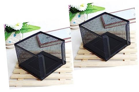 Hoement 2stücke Schreibtisch Zubehör Metall Mesh Collection Notizen Für Klebezettel Schwarzer Zettelbox Organizer Für Büro Und Zuhause Leicht Und