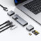 USB C Hub for MacBook, USB-C Hub 7-in-2, for Thunderbolt 4 Port, 4K 60Hz HDMI, Ethernet, 2 USB A Data Ports microSD SD Card Reader for MacBook Pro 13 Inch, MacBook Air M1 M2 M3