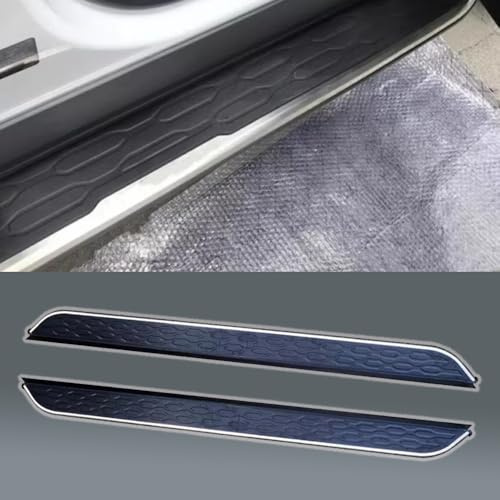 2 accesorios para Jaguar F-PACE 2016-2025, estribo lateral, pedal de aluminio, caras de plástico, borde plateado, pedales de coche SUV (con soportes)