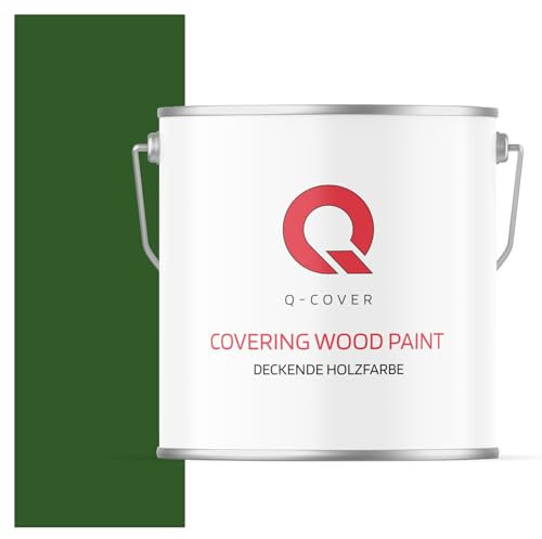 Q-COVER DECKENDE HOLZFARBE 5L SATIN Laubgrün RAL 6002 RAL DECKFARBE HOLZLACK DECKLACK WETTERSCHUTZFARBE ALLE HOLZARTE OSB-PLATTEN INNEN AUßEN ca. 80-150 ml / m2